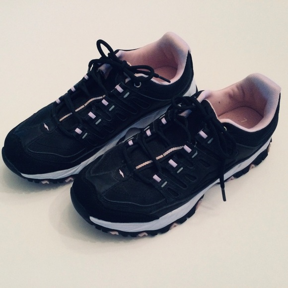 Avia New Memory Foam Black & Pink Athletic Shoes Size 7 - Picture 1 of 8
